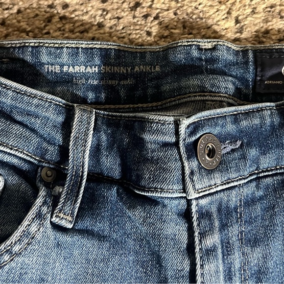 AG Adriano Goldschmied Women’s Blue The Farrah Skinny Ankle Cuff Slit Jeans 29 - Picture 4 of 16